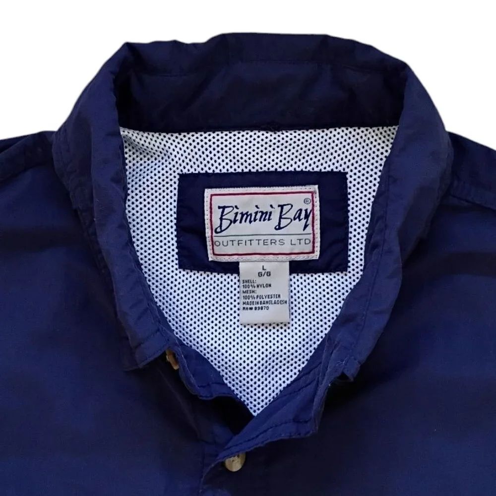 Bimini Bay Outfitters Shirt Men’s Size L Blue Button down Short Sleeve Pockets